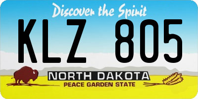 ND license plate KLZ805