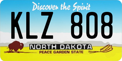 ND license plate KLZ808