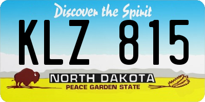 ND license plate KLZ815