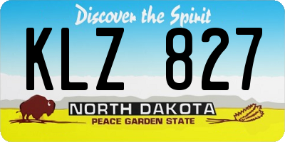ND license plate KLZ827