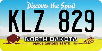 ND license plate KLZ829