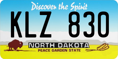 ND license plate KLZ830