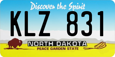 ND license plate KLZ831