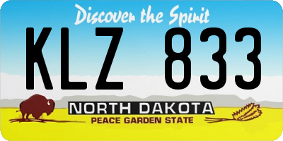 ND license plate KLZ833