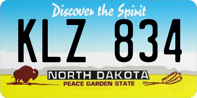 ND license plate KLZ834