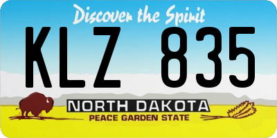 ND license plate KLZ835