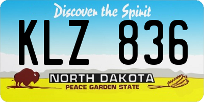 ND license plate KLZ836