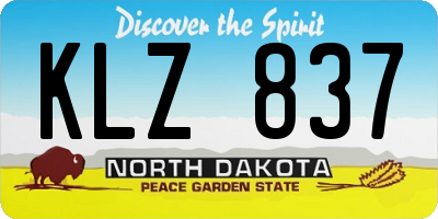 ND license plate KLZ837