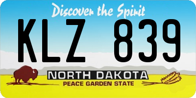 ND license plate KLZ839