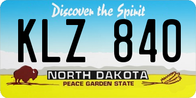 ND license plate KLZ840