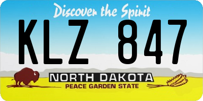 ND license plate KLZ847