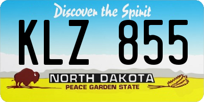 ND license plate KLZ855