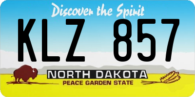 ND license plate KLZ857