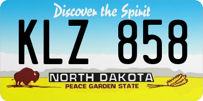 ND license plate KLZ858