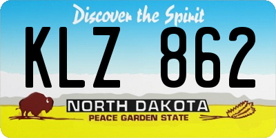 ND license plate KLZ862
