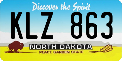 ND license plate KLZ863