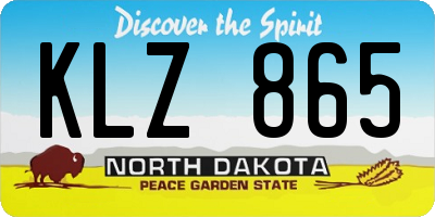ND license plate KLZ865