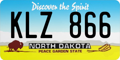 ND license plate KLZ866