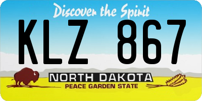 ND license plate KLZ867