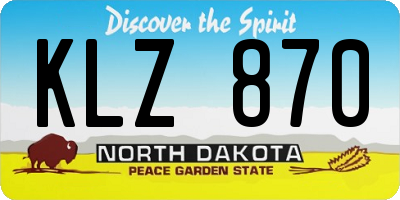 ND license plate KLZ870