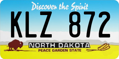 ND license plate KLZ872