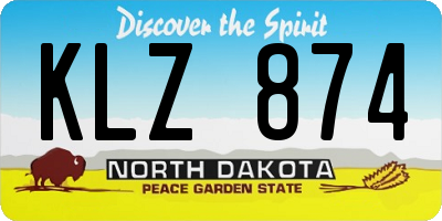 ND license plate KLZ874