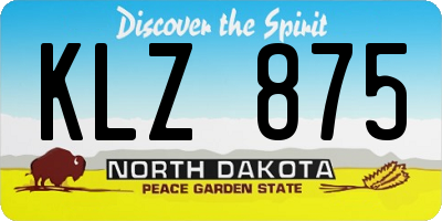 ND license plate KLZ875