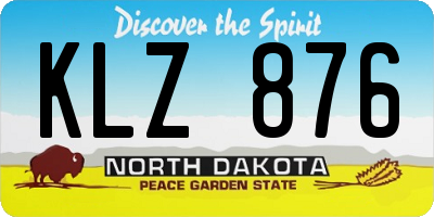 ND license plate KLZ876