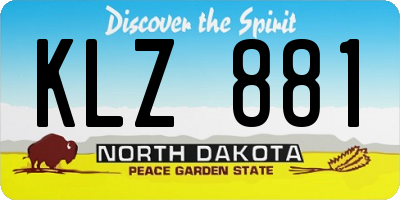 ND license plate KLZ881