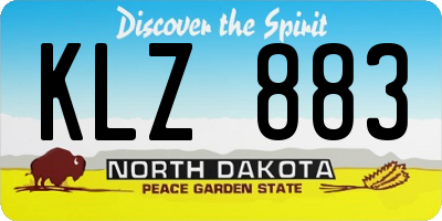 ND license plate KLZ883