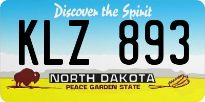 ND license plate KLZ893