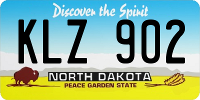 ND license plate KLZ902