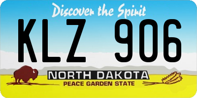 ND license plate KLZ906