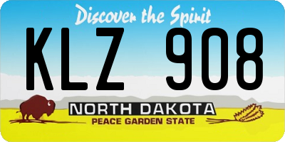 ND license plate KLZ908
