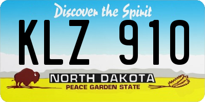 ND license plate KLZ910