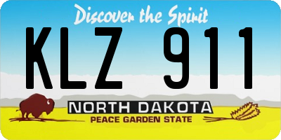 ND license plate KLZ911