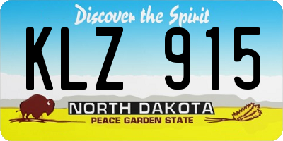 ND license plate KLZ915