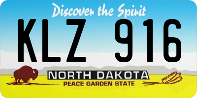 ND license plate KLZ916