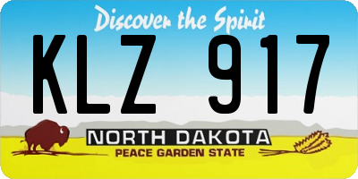 ND license plate KLZ917