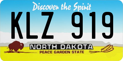 ND license plate KLZ919