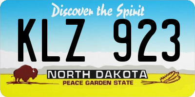ND license plate KLZ923