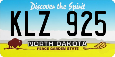 ND license plate KLZ925