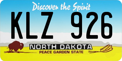 ND license plate KLZ926