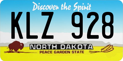 ND license plate KLZ928