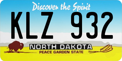 ND license plate KLZ932