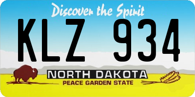 ND license plate KLZ934