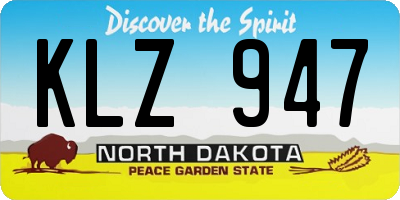 ND license plate KLZ947