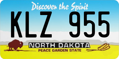 ND license plate KLZ955
