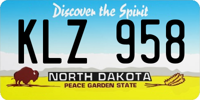 ND license plate KLZ958