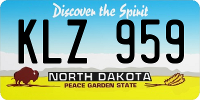 ND license plate KLZ959
